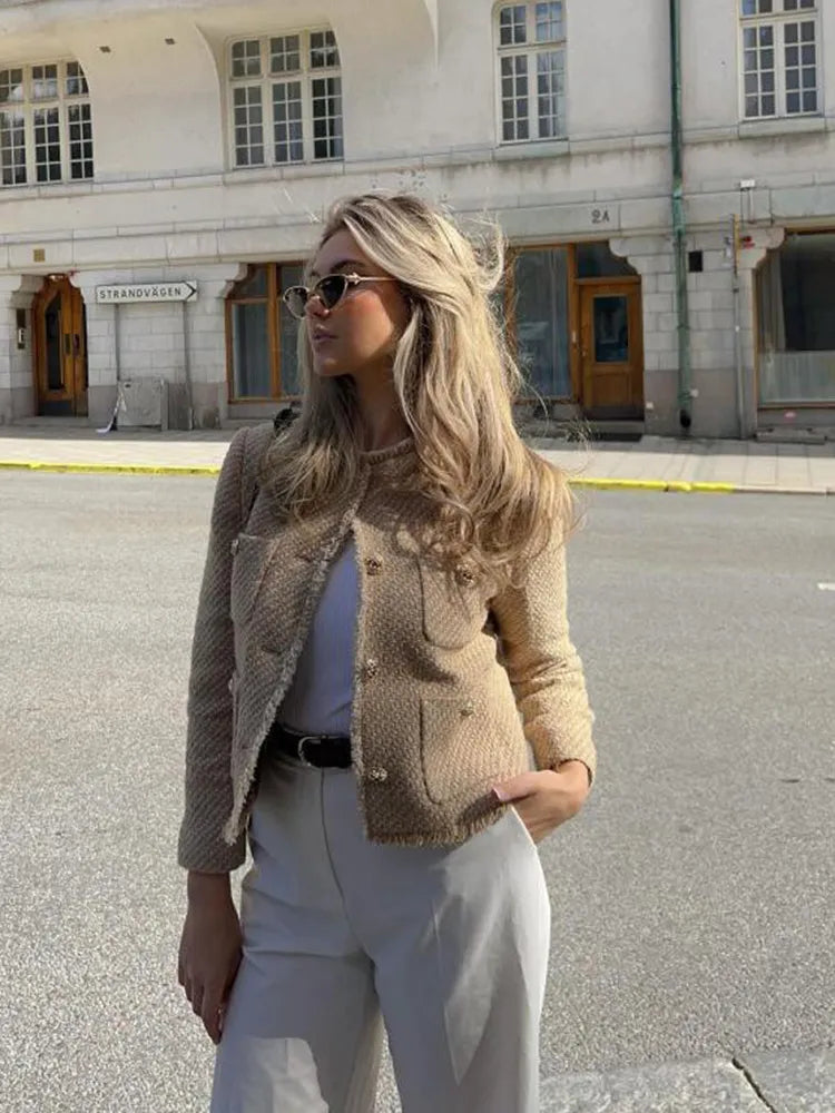 Jacket – Tweed Blend Structured Shape & Light Insulation