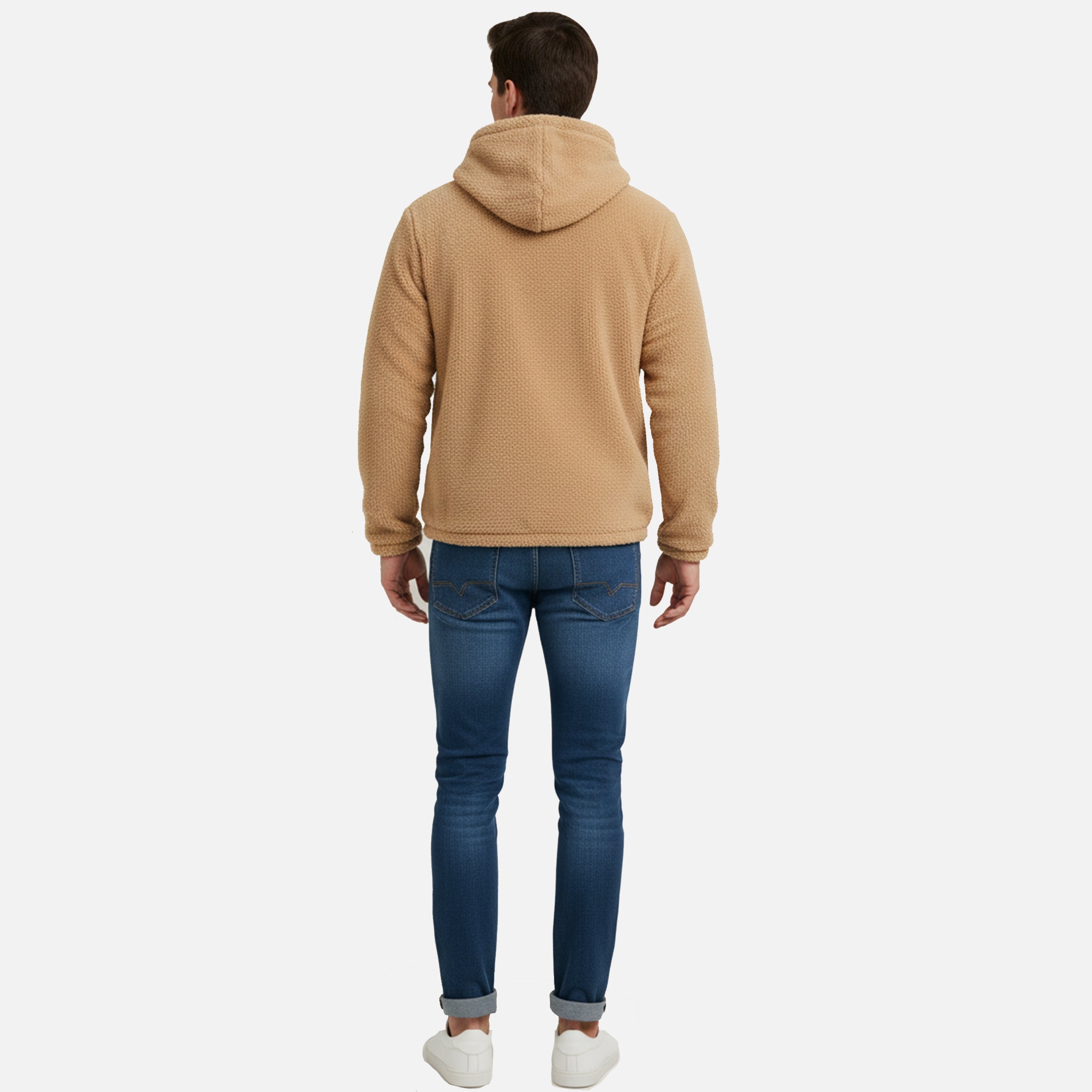 Men’s Sherpa Fleece Zip Hoodie – Ultra-Soft, Warm & Cozy Winter Comfort