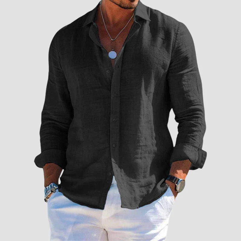 Relaxed Linen Long-Sleeve Shirt – Modern Smart-Casual Essential by Luxoo