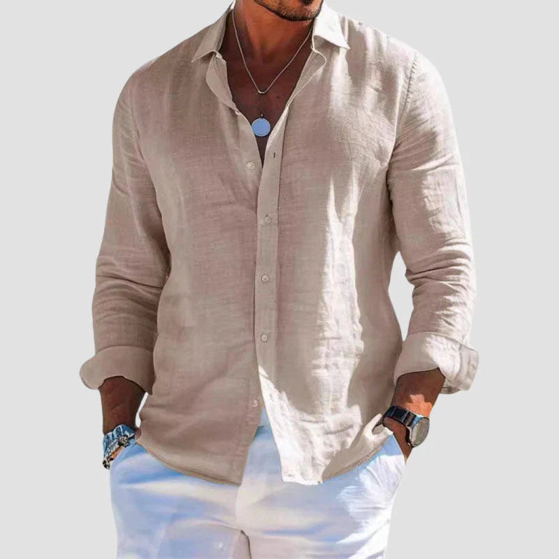 Relaxed Linen Long-Sleeve Shirt – Modern Smart-Casual Essential by Luxoo