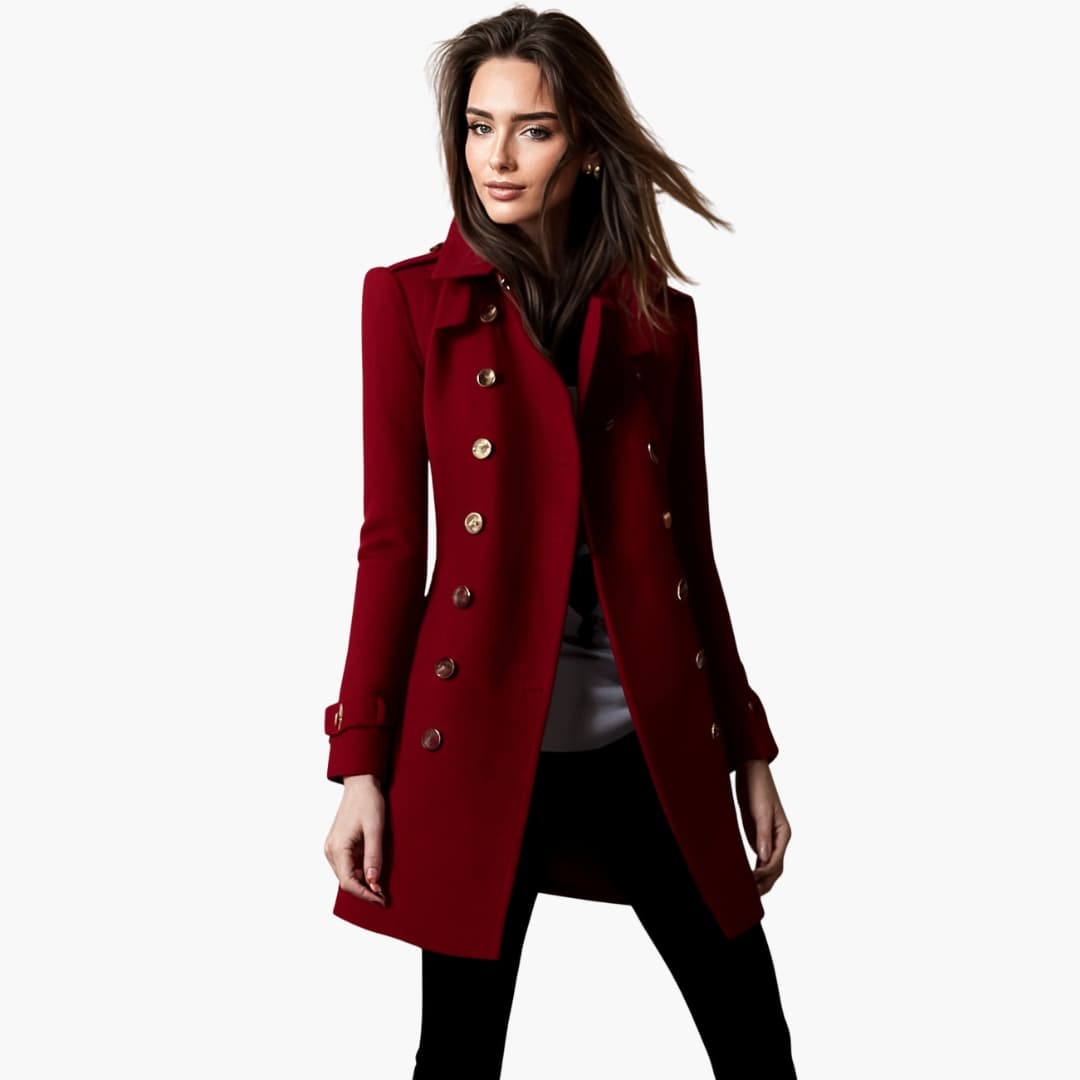 Women’s Double-Breasted Peacoat – Elegant Tailored Winter Coat