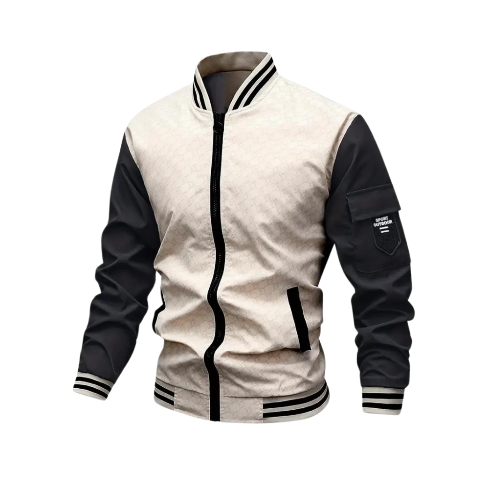 Men’s Contrast Varsity Bomber Jacket – Modern Streetwear Essential