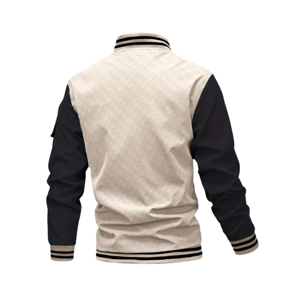Men’s Contrast Varsity Bomber Jacket – Modern Streetwear Essential