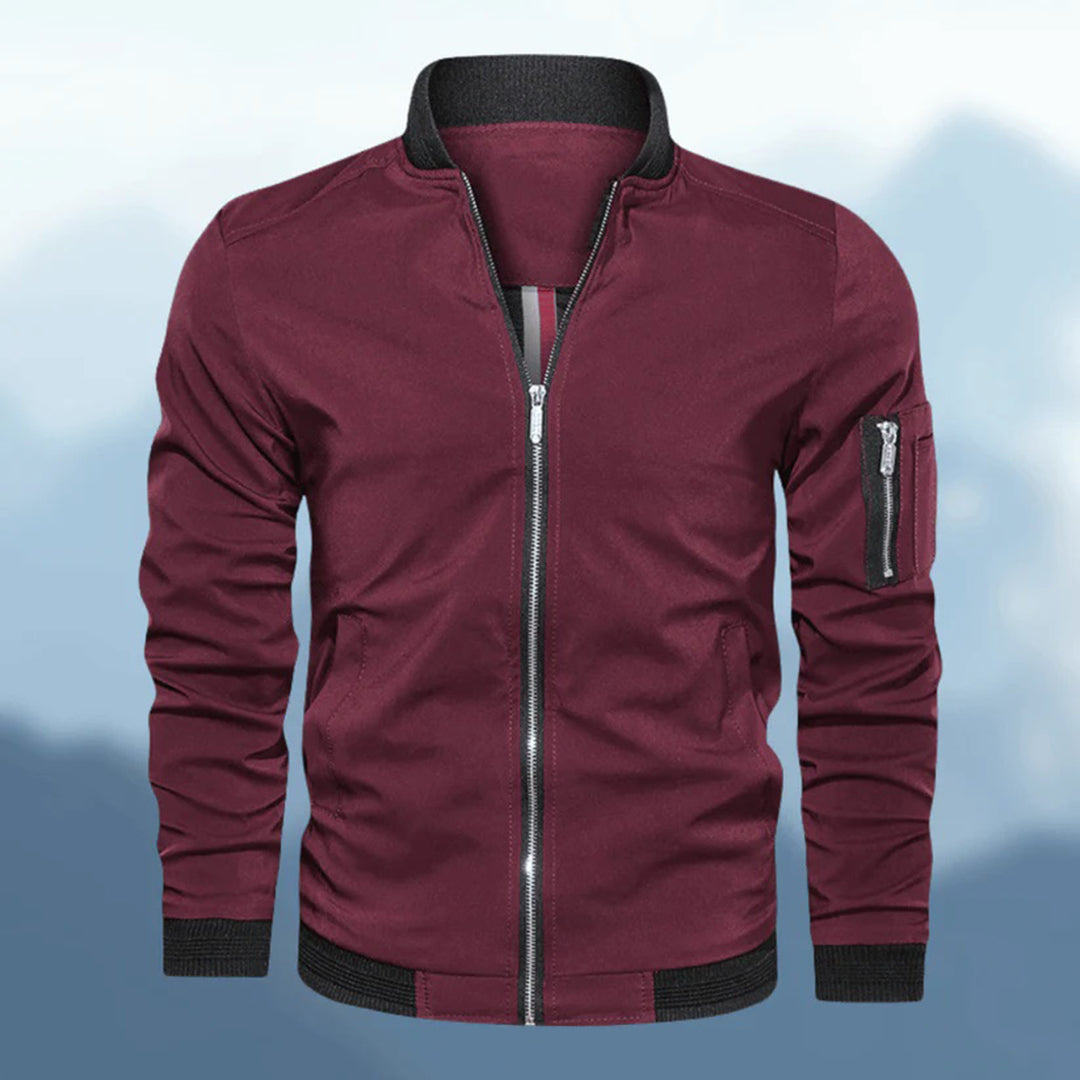 Men’s Jet Black Bomber Jacket – Minimalist Design, Maximum Style