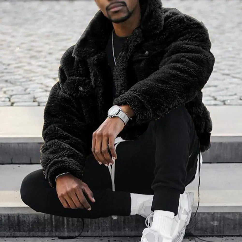 Men’s Luxe Faux Fur Street Jacket – Ultra-Soft Winter Comfort