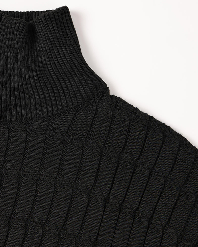 Men’s Cable Knit Half-Zip Sweater – Premium Soft Cotton Blend Jumper