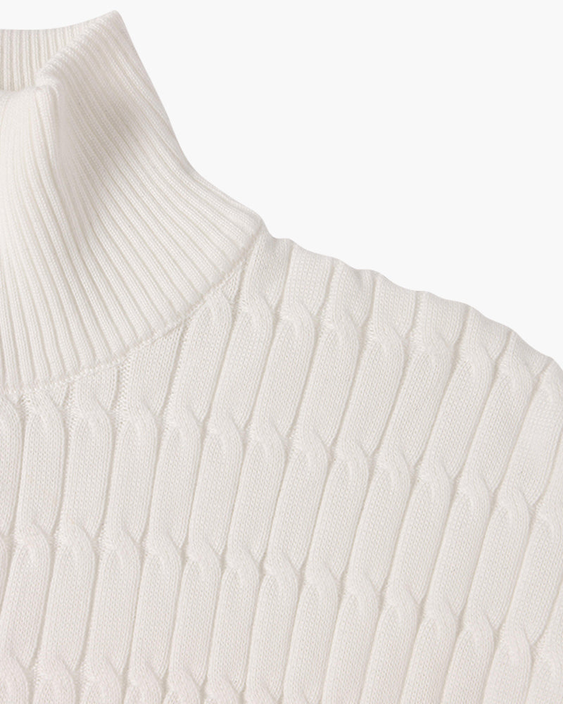Men’s Cable Knit Half-Zip Sweater – Premium Soft Cotton Blend Jumper
