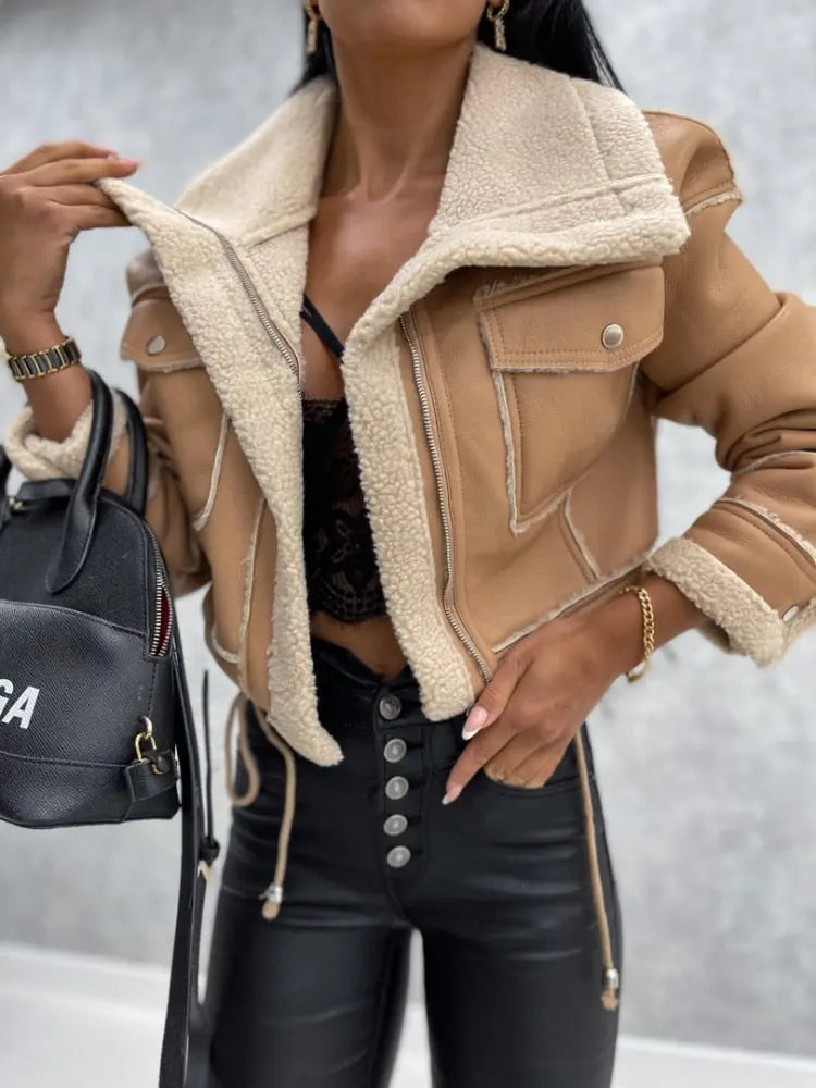 Women’s Faux Shearling Aviator Jacket