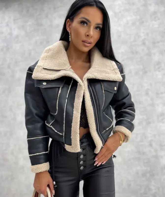 Women’s Faux Shearling Aviator Jacket