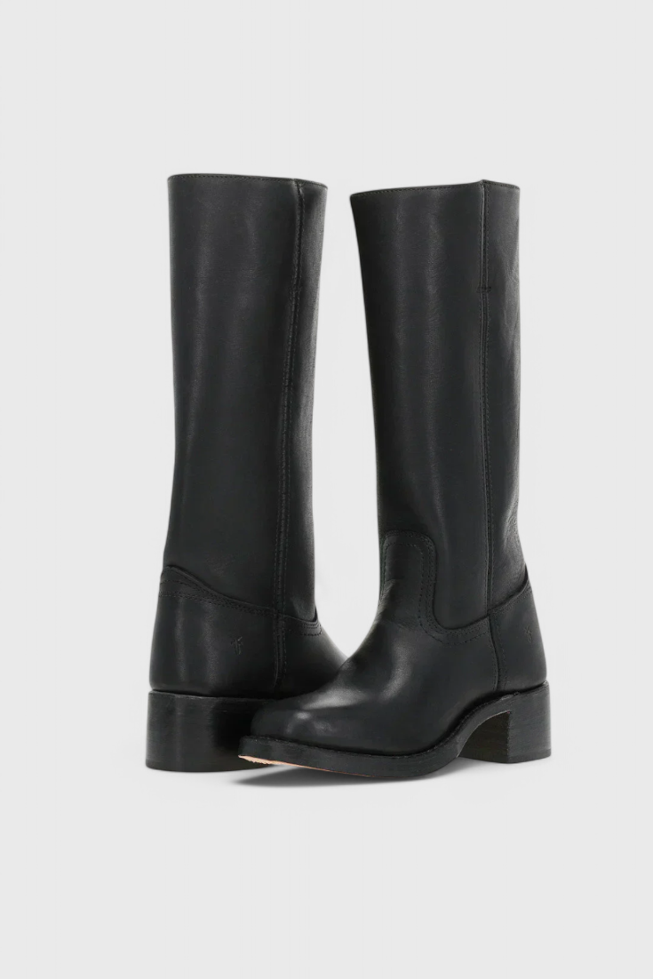 Women’s Classic Knee-High Leather Boots – Beige Vintage Edition