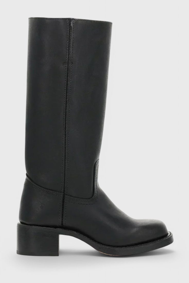 Women’s Classic Knee-High Leather Boots – Beige Vintage Edition