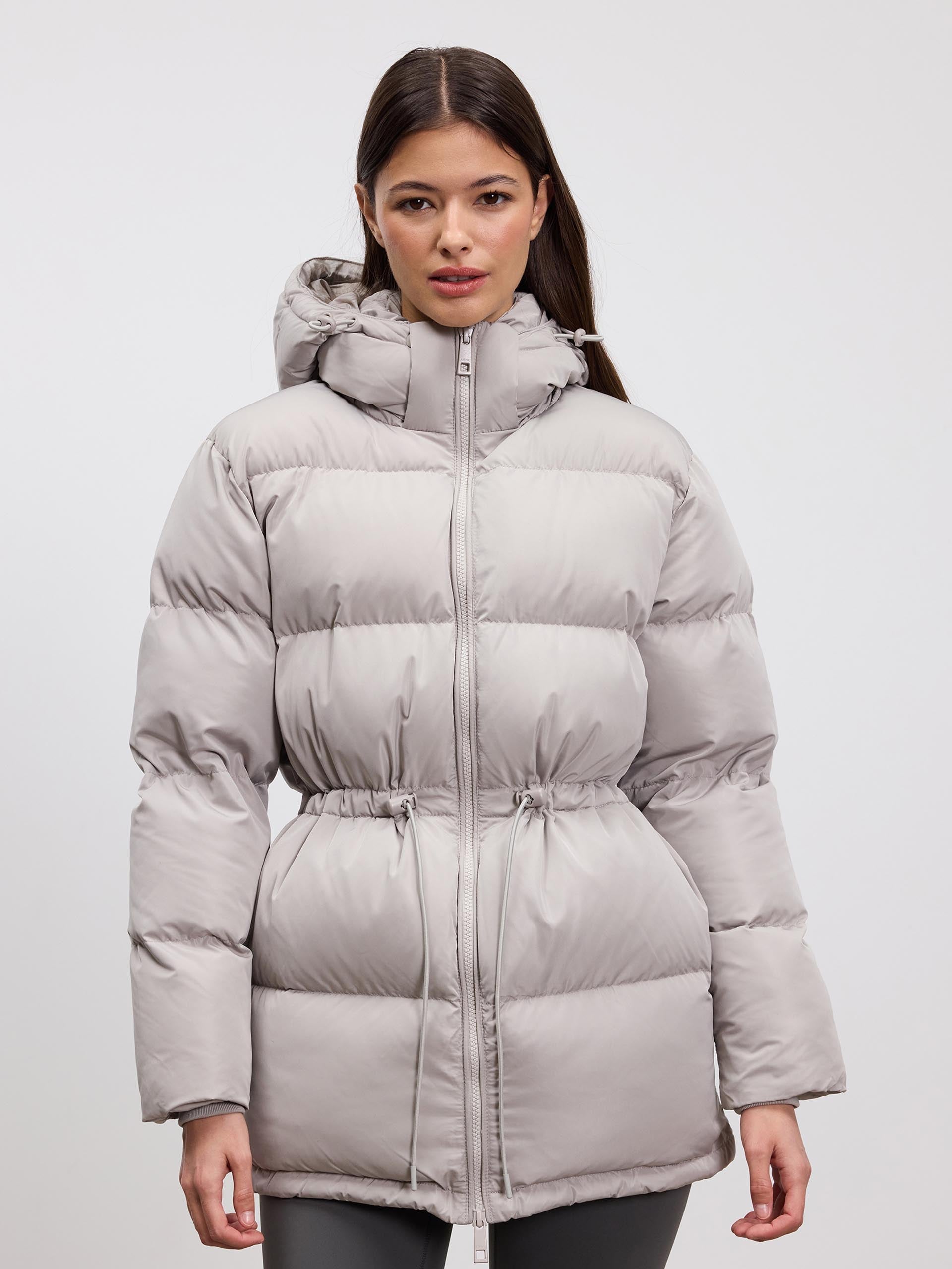 Women’s Fitted Puffer Jacket – Warm Hooded Winter Coat