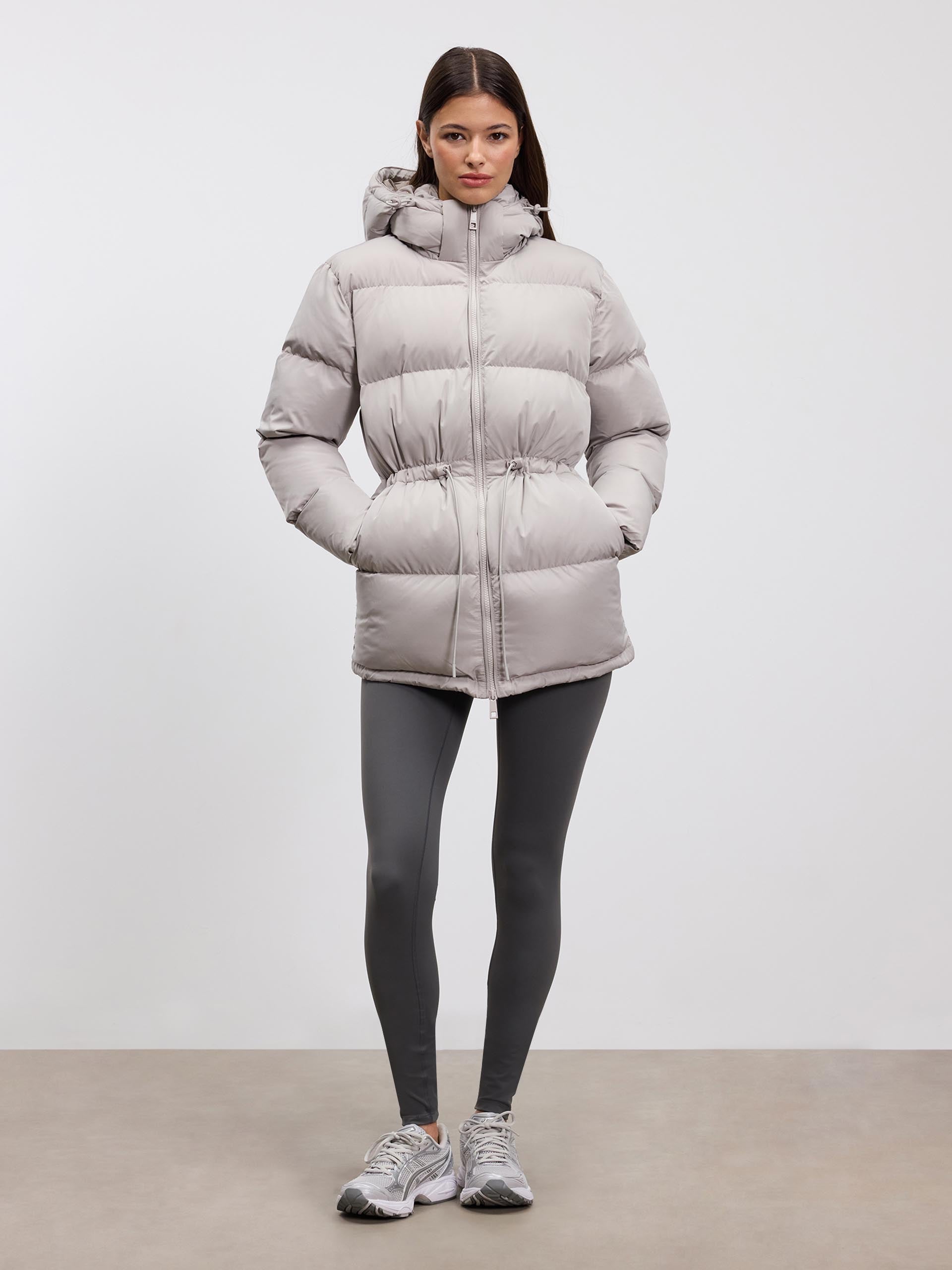 Women’s Fitted Puffer Jacket – Warm Hooded Winter Coat