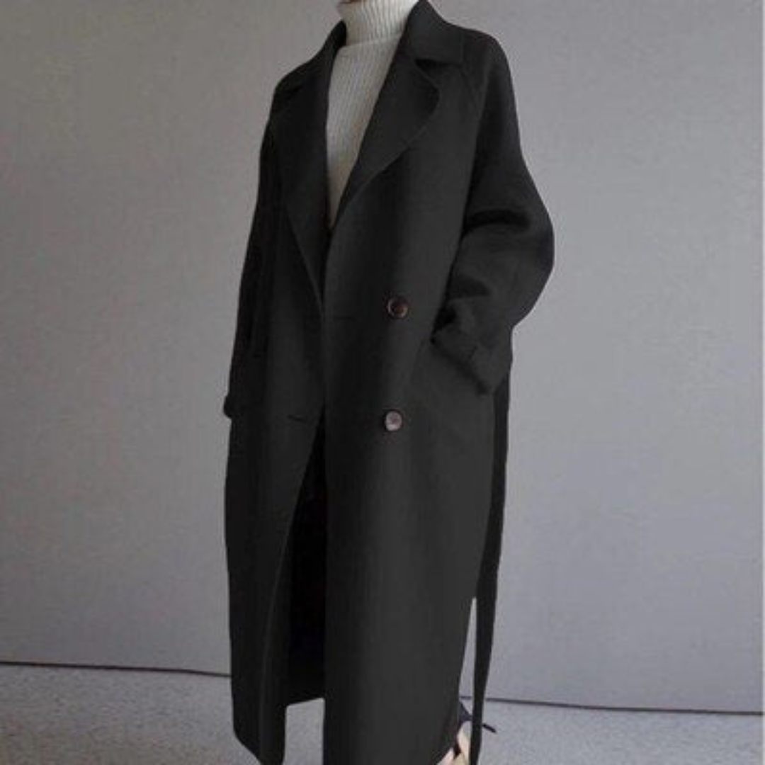 Trench Coat - Polyester Blend Slim Fit & Button Closure