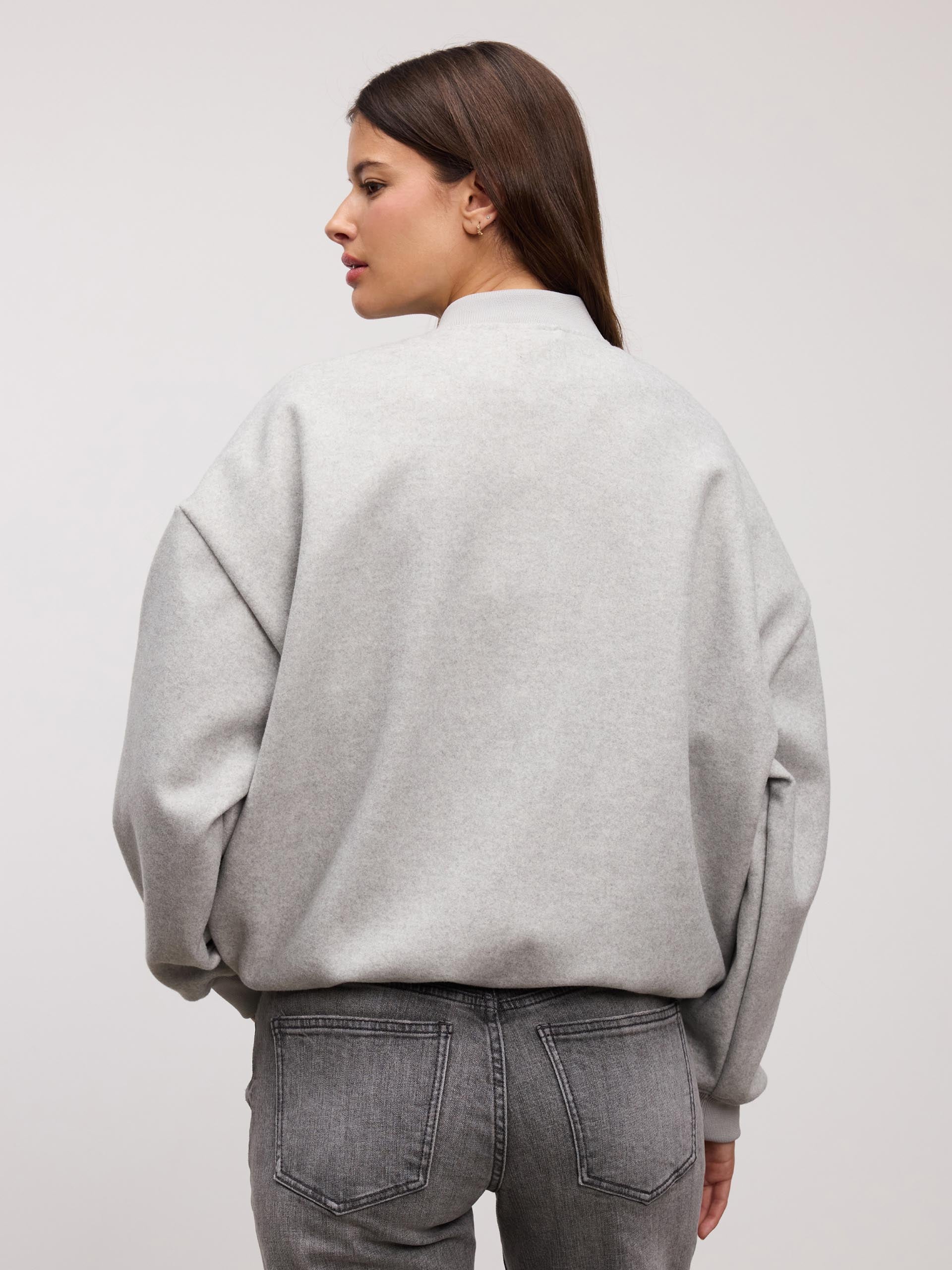 Women’s Oversized Bomber Jacket – Soft Casual Everyday Coat