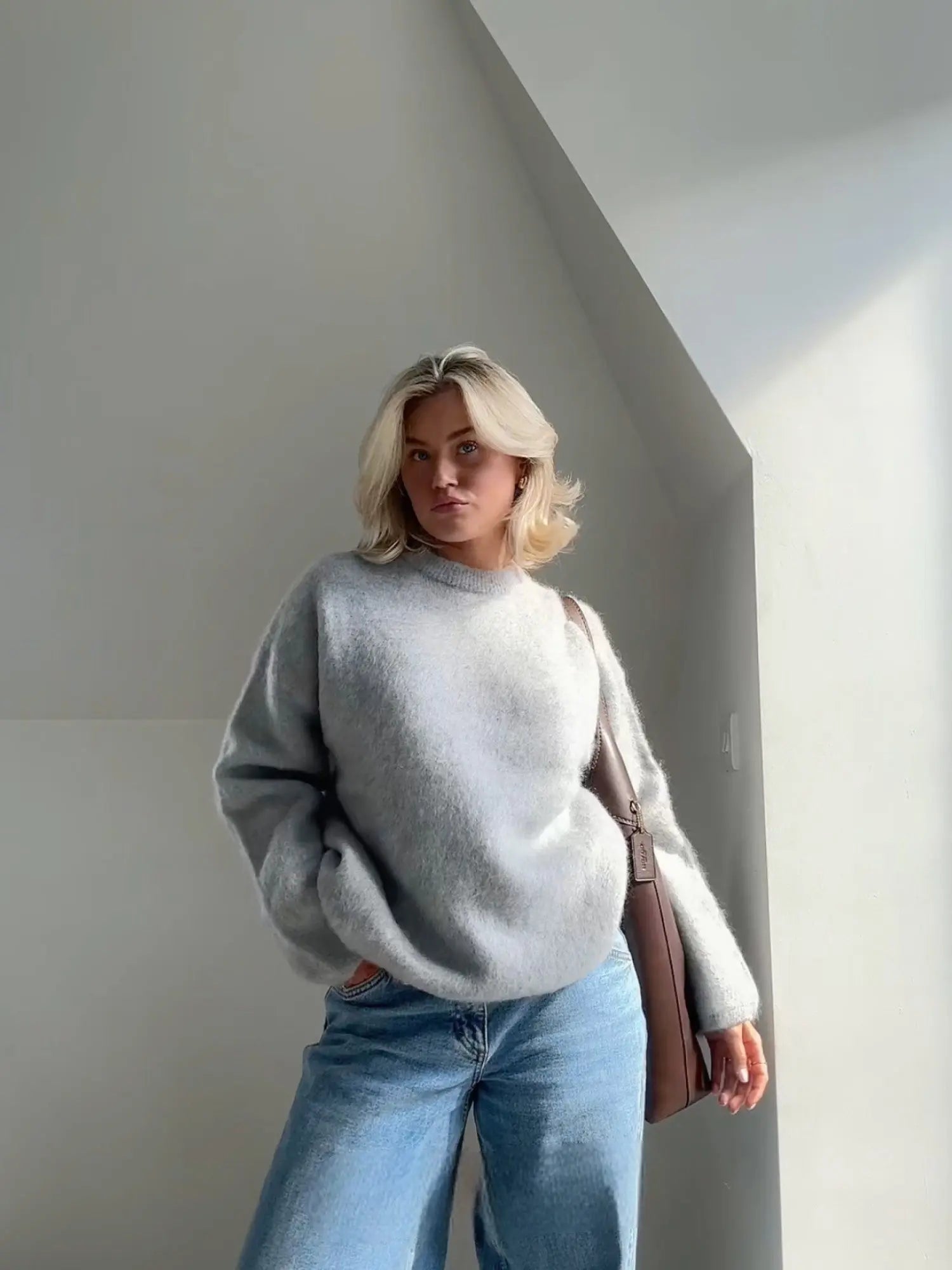 Soft Fluffy Knit Sweater – Elegant Cozy Fit