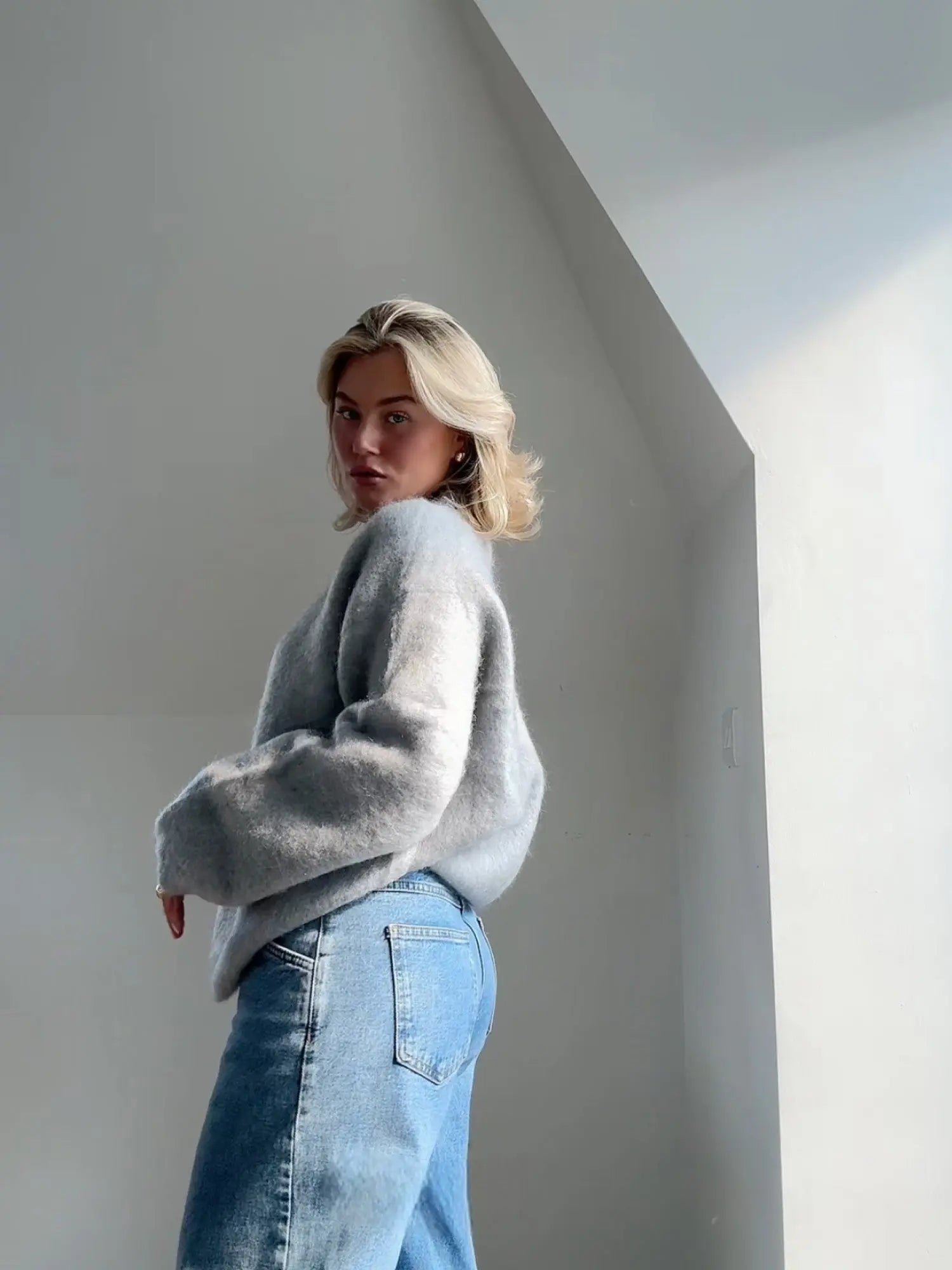 Soft Fluffy Knit Sweater – Elegant Cozy Fit