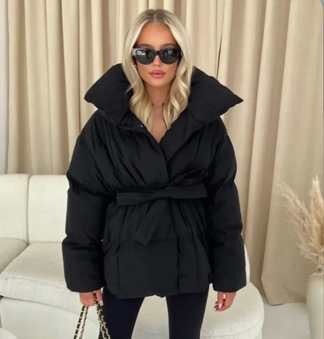 BeltedWarm Elegant Puffer Coat – Women’s Winter Jacket