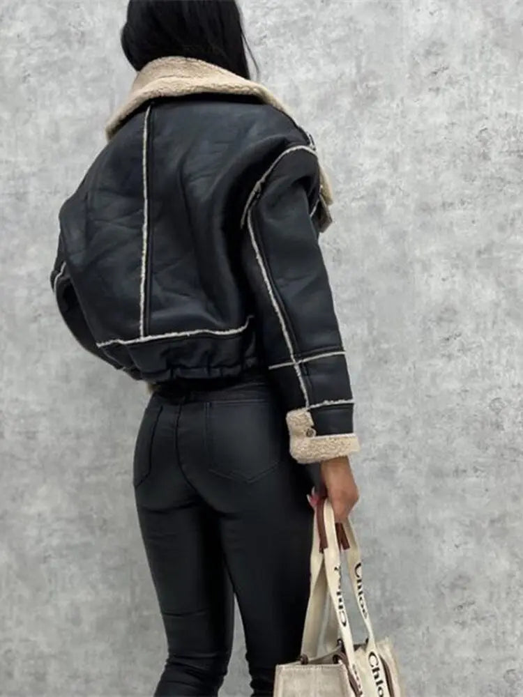 Women’s Faux Shearling Aviator Jacket