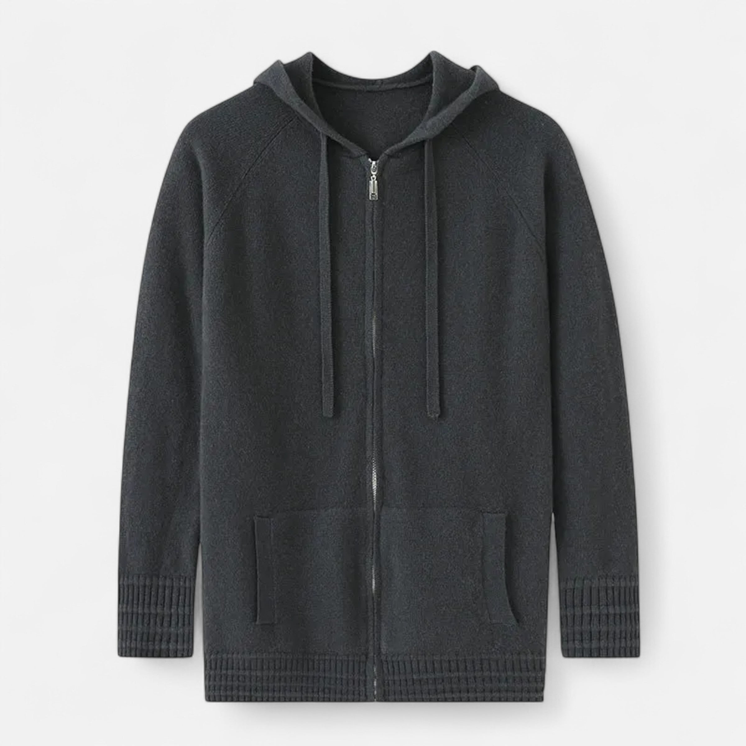 Premium Knit Hooded Zip Cardigan – Warm Minimal & Stylish