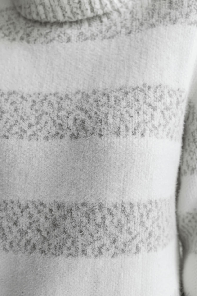 Striped Turtleneck Knit Sweater – Soft, Cosy & Timeless Fit