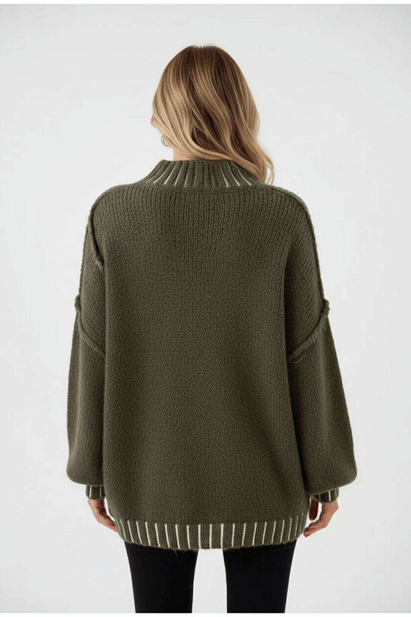 Women’s Oversized Knit Jumper with Balloon Sleeves
