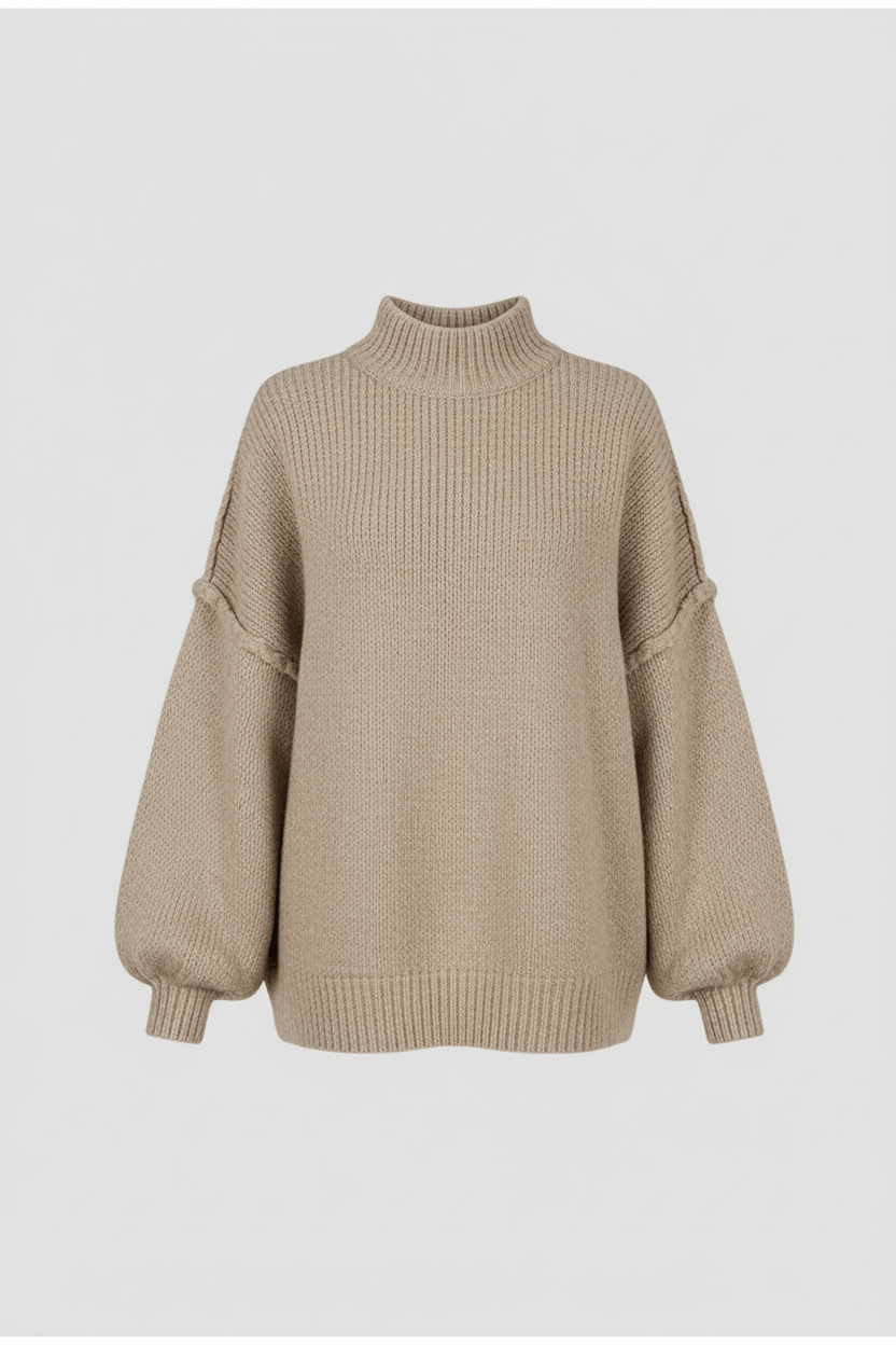 Women’s Oversized Knit Jumper with Balloon Sleeves