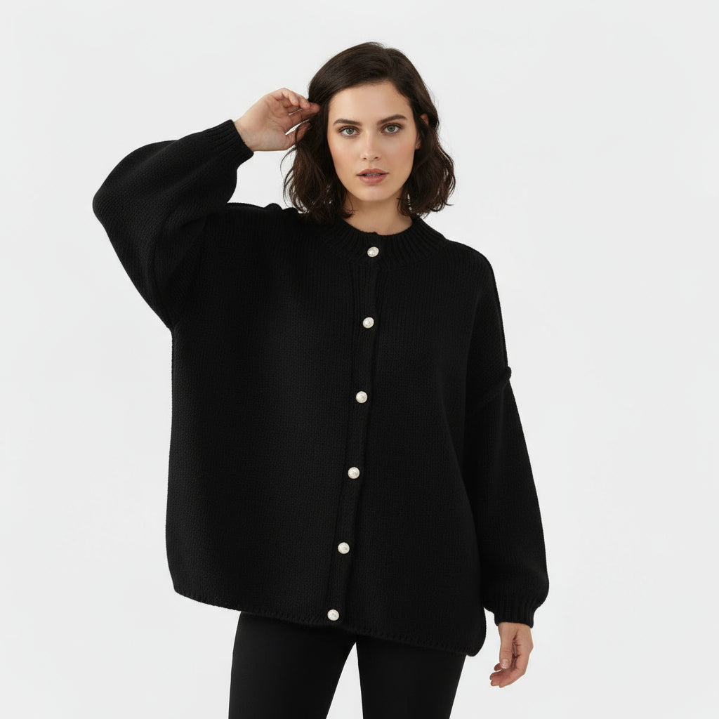 Women’s Button-Front Knit Cardigan – Relaxed Fit