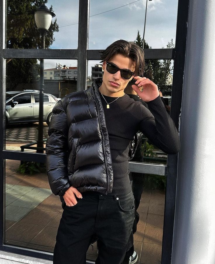 Men’s Shiny Puffer Jacket – Street Luxe Warmth for Winter
