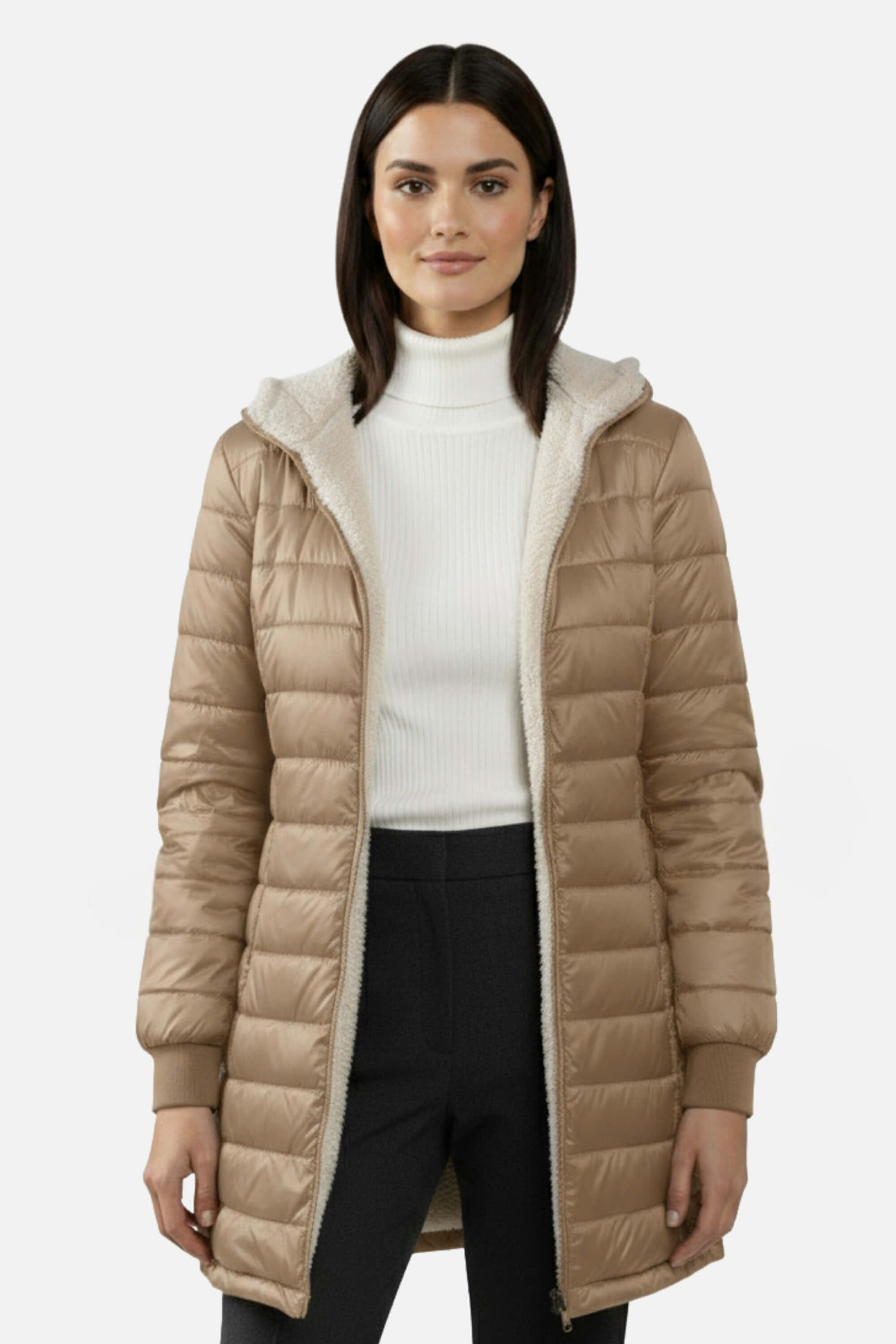 Long Puffer Coat with Soft Fleece Lining – Warm, Lightweight & Weather-Ready