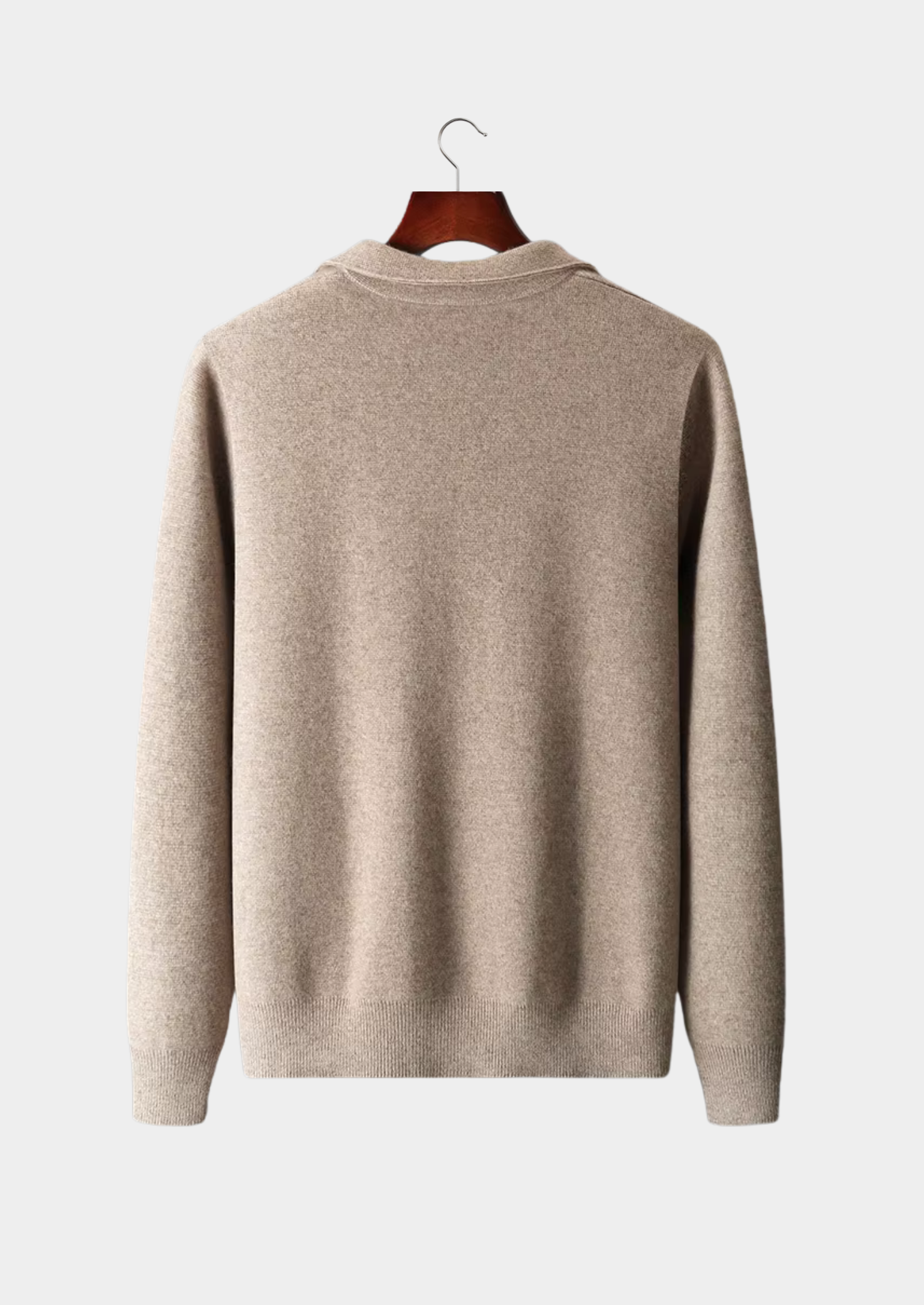 Men’s Zip-Up Knitted Cardigan – Soft Wool Blend with Classic Collar