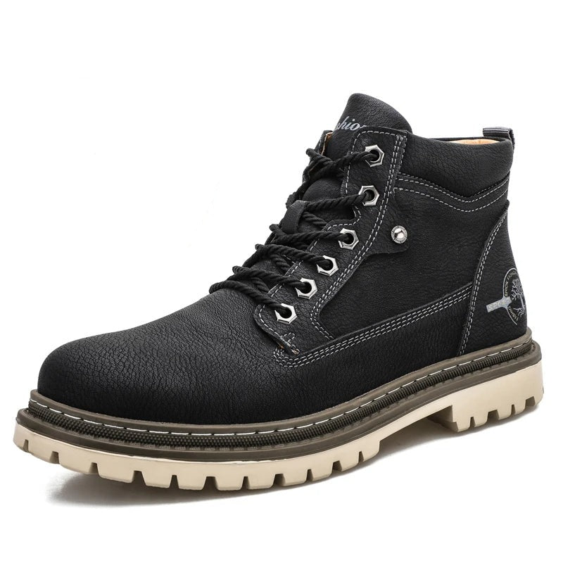 Rugged Outdoor Leather Boots – Durable Men’s Work & Casual Ankle Boots