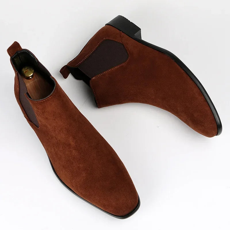 Men’s Elegant Suede Chelsea Boots – Minimalist Design, Maximum Style