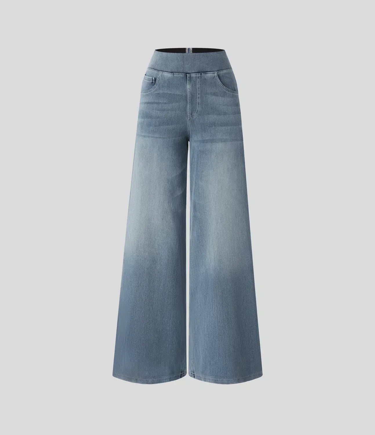 Women’s High-Rise Stretch Wide-Leg Jeans – Soft Comfort Waistband