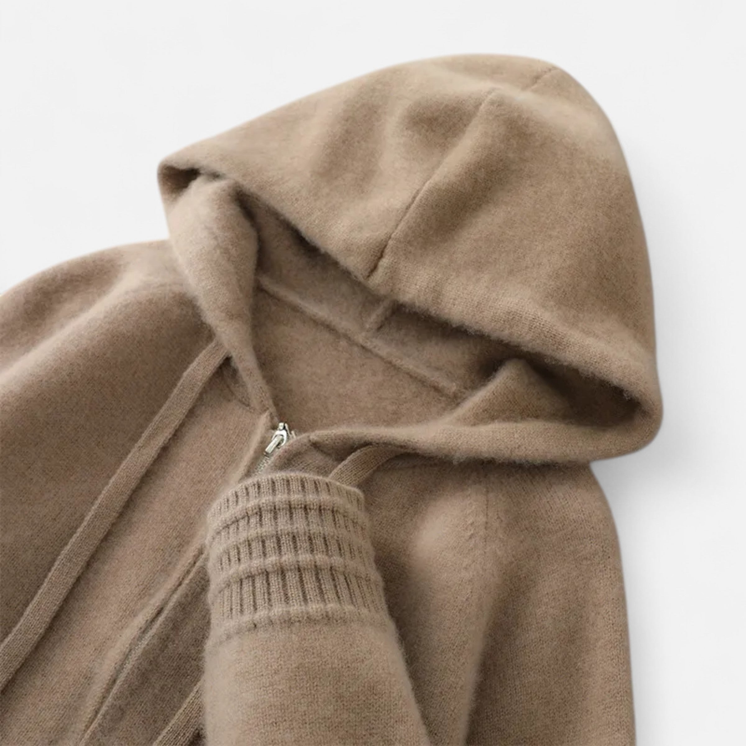 Premium Knit Hooded Zip Cardigan – Warm Minimal & Stylish