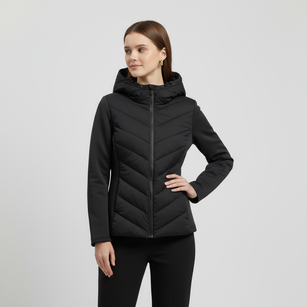 Women’s Quilted Hooded Jacket – Lightweight & Fitted Design