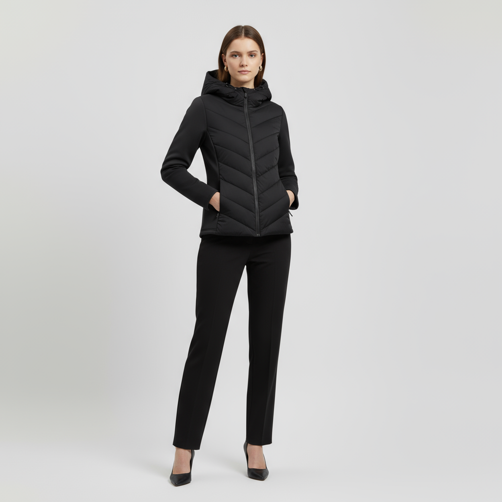 Women’s Quilted Hooded Jacket – Lightweight & Fitted Design