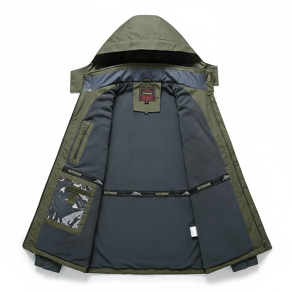 Men’s Outdoor Thermal Softshell Jacket – Waterproof, Windproof & Fleece-Lined