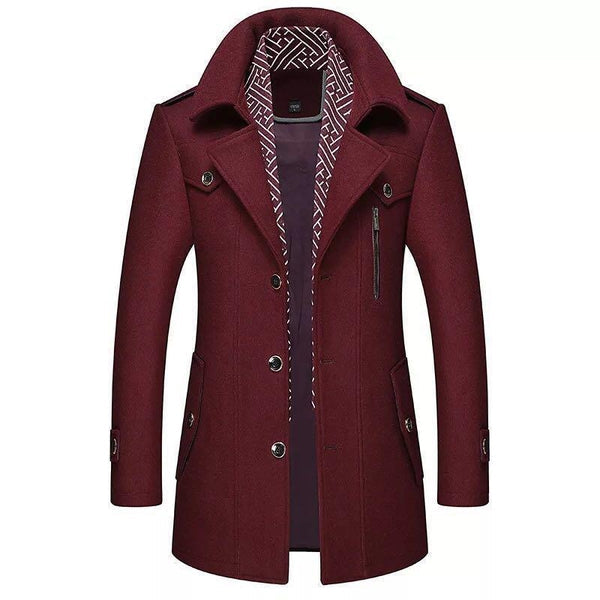 Men’s Double-Breasted Wool Coat – Warm, Elegant & Modern Winter Style