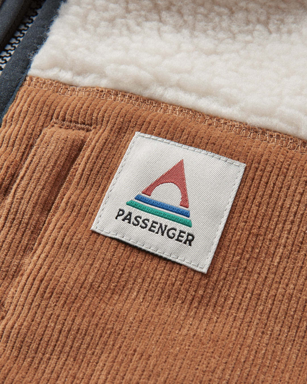 Men’s Retro Sherpa Fleece Jacket – Warm Outdoor Zip-Up with Corduroy Chest Pocket