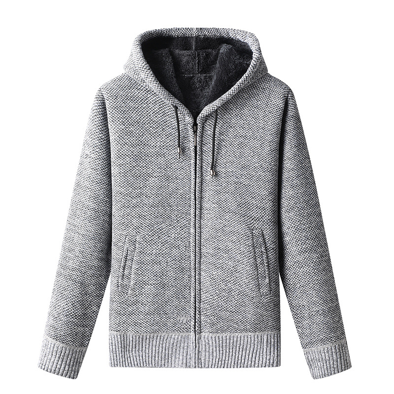 Premium Knitted Fleece Zip Hoodie – Ultra-Warm Winter Comfort