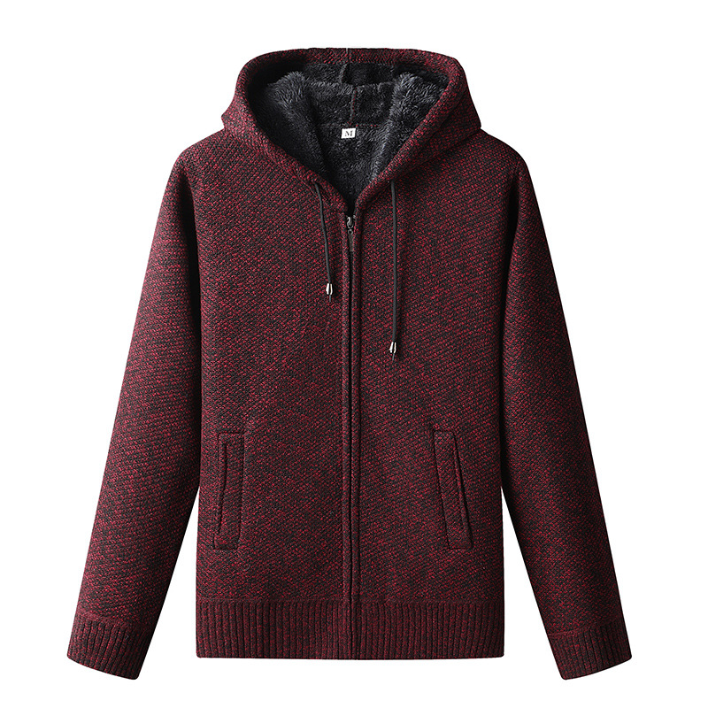 Premium Knitted Fleece Zip Hoodie – Ultra-Warm Winter Comfort