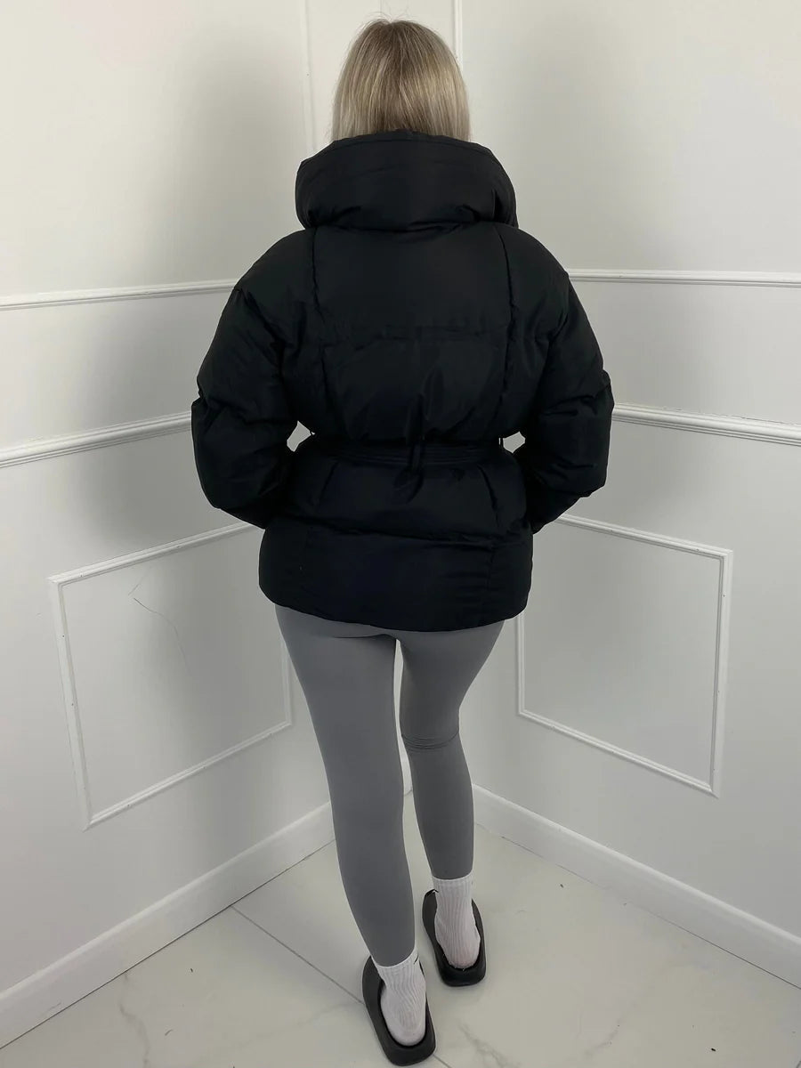 BeltedWarm Elegant Puffer Coat – Women’s Winter Jacket