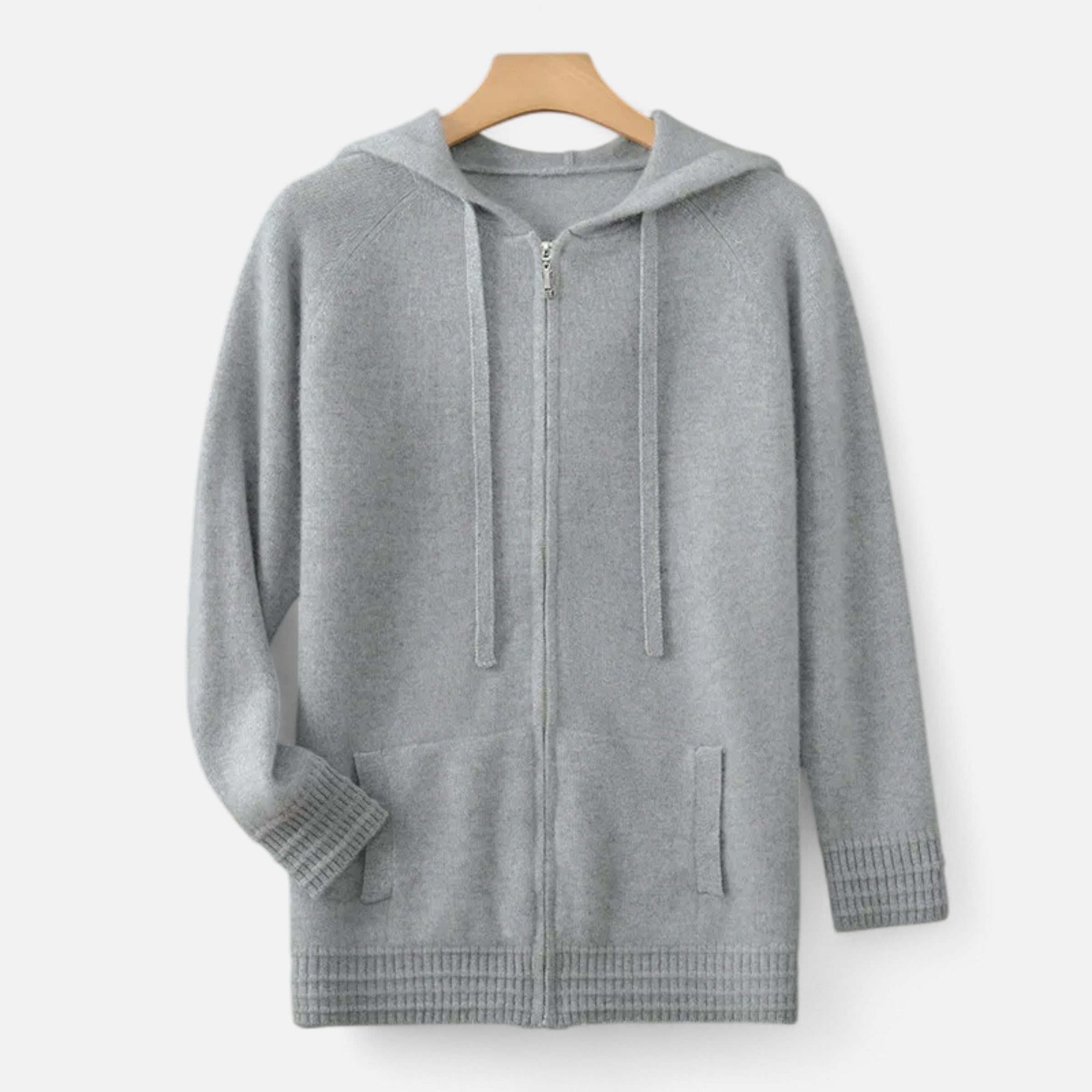 Premium Knit Hooded Zip Cardigan – Warm Minimal & Stylish