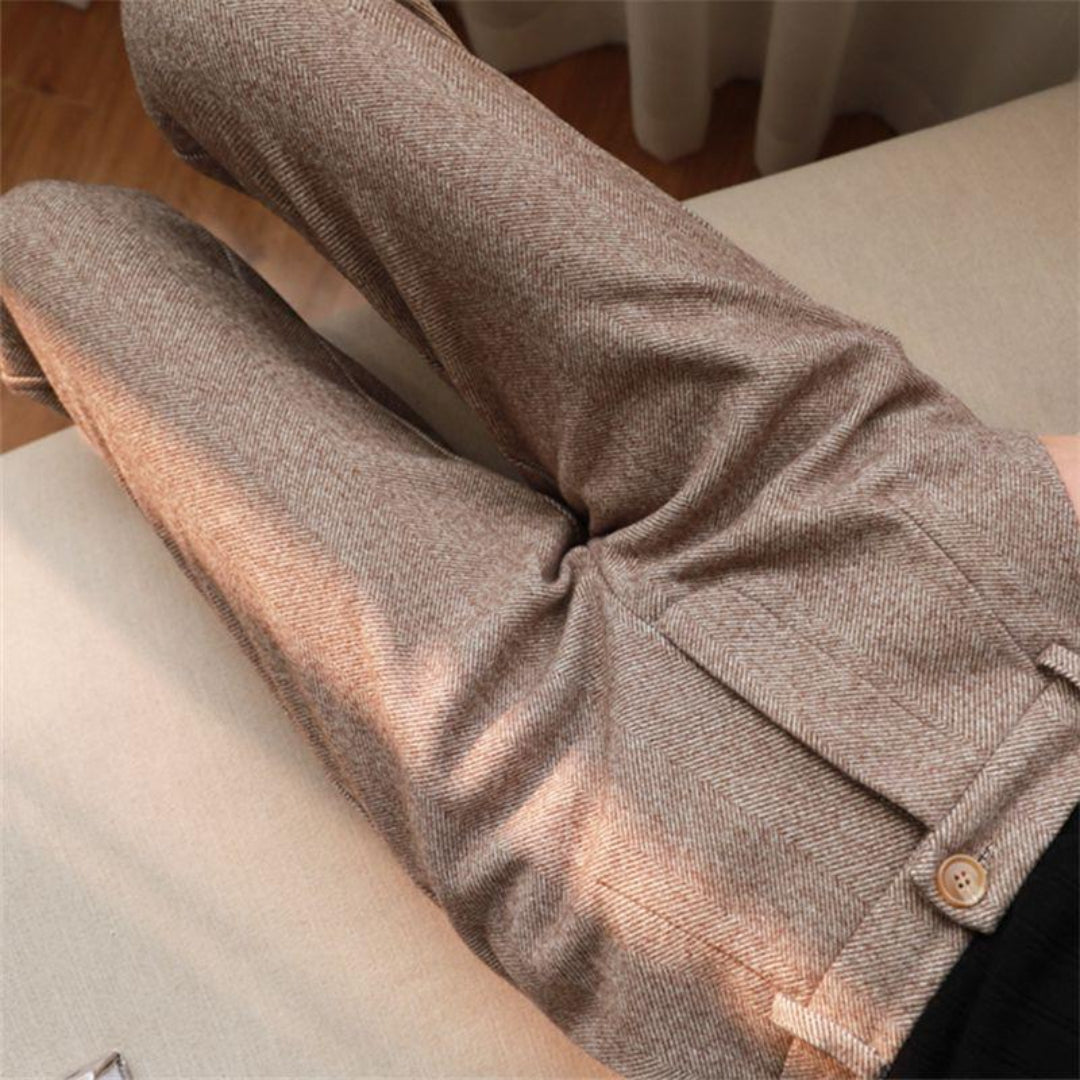 Men’s Soft Casual Tailored Pants – Stretch Comfort Smart Trousers