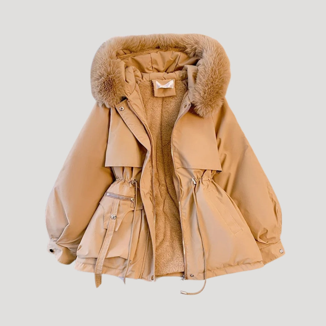 Women’s winter parka coat faux fur hood jacket