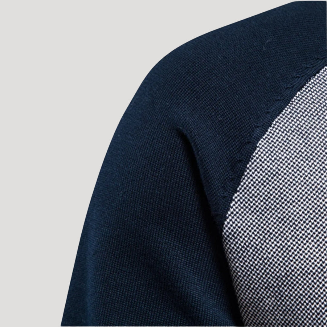 Heritage Zip-Up Knit Jacket – Dual Tone Comfort Edition