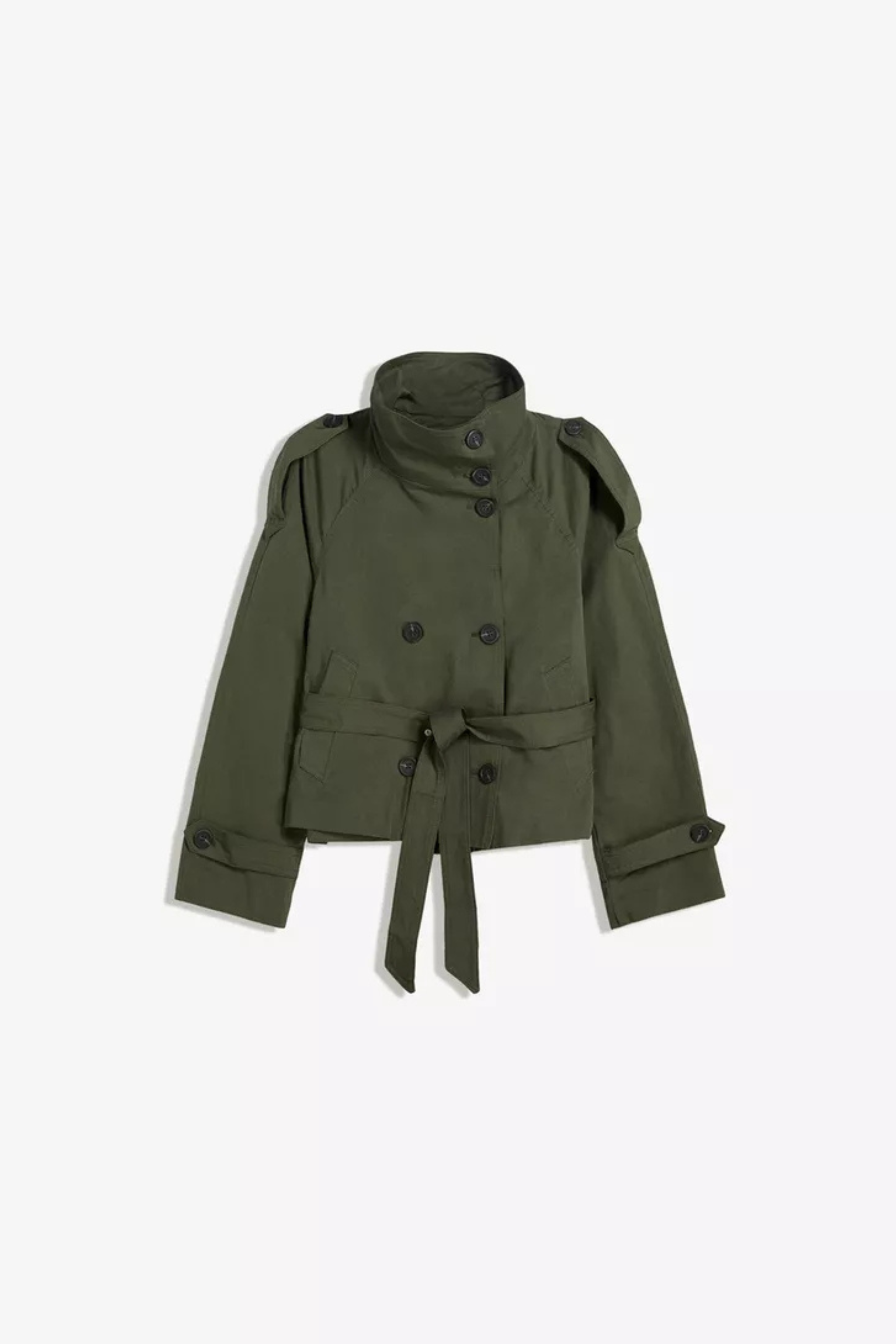 Women’s Short Trench Jacket – Modern Double-Breasted Lightweight Coat