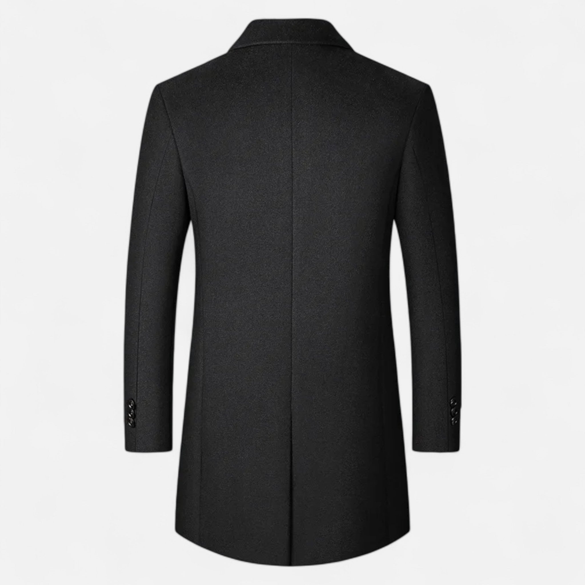 Men’s Classic Wool Blend Overcoat – Tailored Fit, Warm Quilted Lining