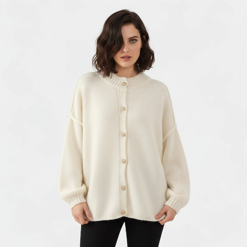 Women’s Button-Front Knit Cardigan – Relaxed Fit